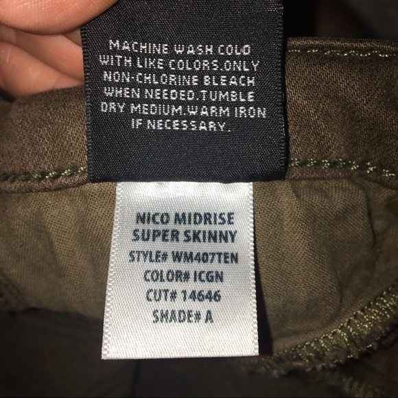 HUDSON SUPER SKINNY JEANS: “Nico”/Midrise/Olive - Picture 8 of 8